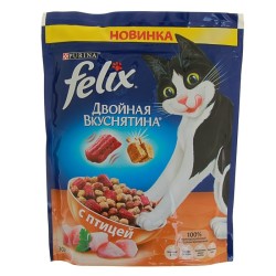 Сухой корм, Felix (Феликс) 300 г Двойная вкуснятина птица для кошек