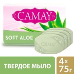Мыло туалетное, Camay (Камей) 75 г 4 шт Нежное алоэ