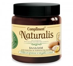 Бальзам для волос Compliment Натуралис для блеска и упругости масло арганы и голубая глина 500 мл
