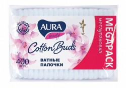 Ватные палочки, Aura (Аура) №400 пакет